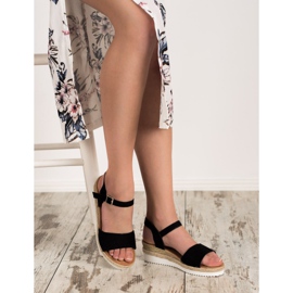 SDS Crne sandale sa sjajem crna 2