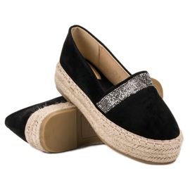SHELOVET Espadrile s kristalima crno 2