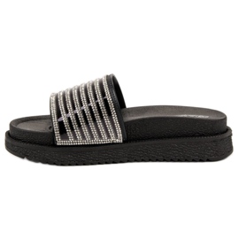 Bello Star Papuče s kristalima crna 1