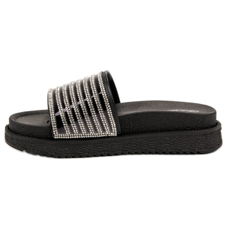 Bello Star Papuče s kristalima crno 1