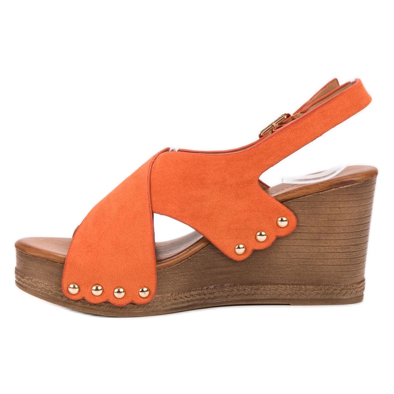 SHELOVET Sandale od antilopa naranča 1