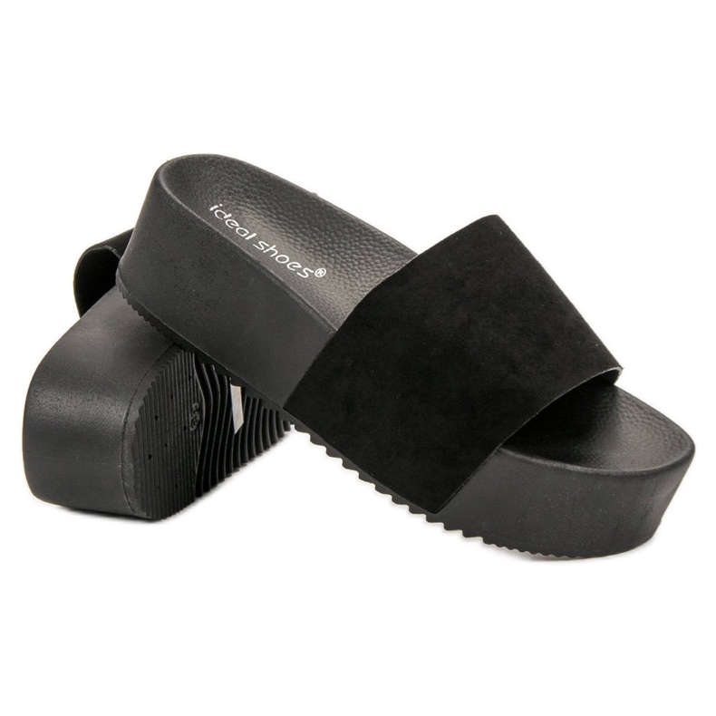 Ideal Shoes Papuče na platformi crna 1