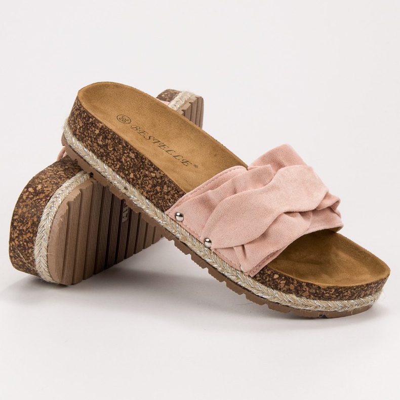 Bestelle Papuče s volanom ružičasta 1