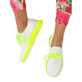 B-6851 Žute bijele i žute sportske cipele bijela žuta boja 2