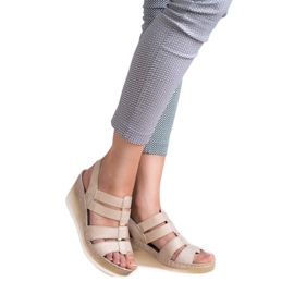 Goodin Udobne sandale na klin žuta boja 2