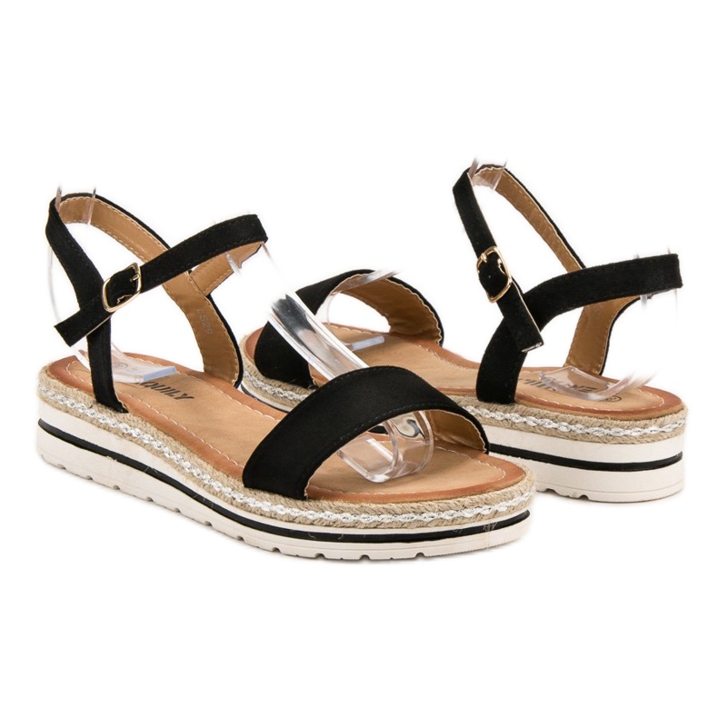 EXQUILY Crne sandale crno 1