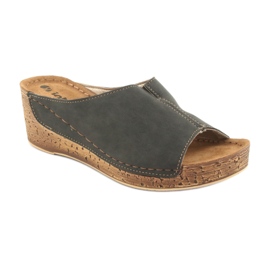 Ženske papuče klin Inblu NG002 crno smeđe višebojan 1