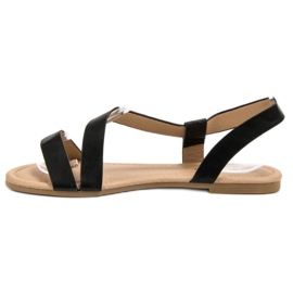 Primavera Klizne ravne sandale crno 1