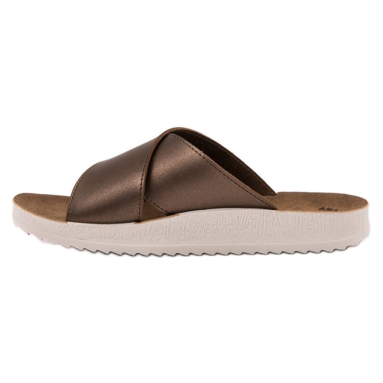 SHELOVET Eko kožne papuče smeđa 1