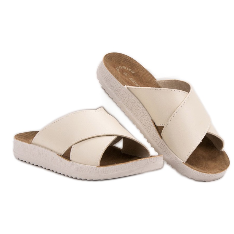 SHELOVET Eko kožne papuče smeđa 1