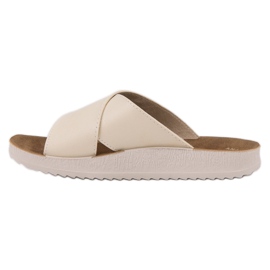 SHELOVET Eko kožne papuče smeđa 2