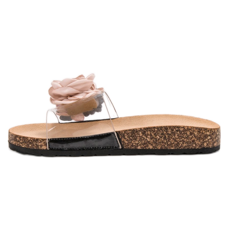 Super Me Papuče s cvijećem smeđa raznobojna 2