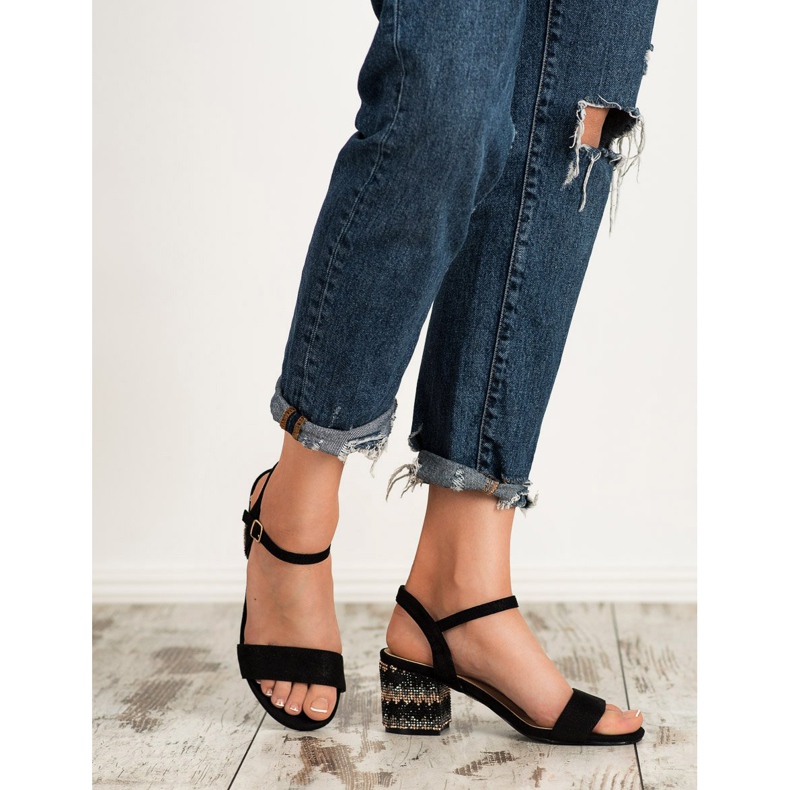 SDS Sandale na šanku crna 1