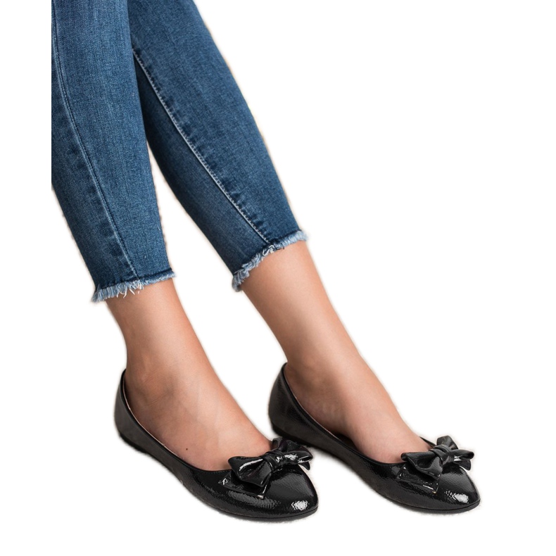 Comer Lakirane balerine s mašnom crno 2