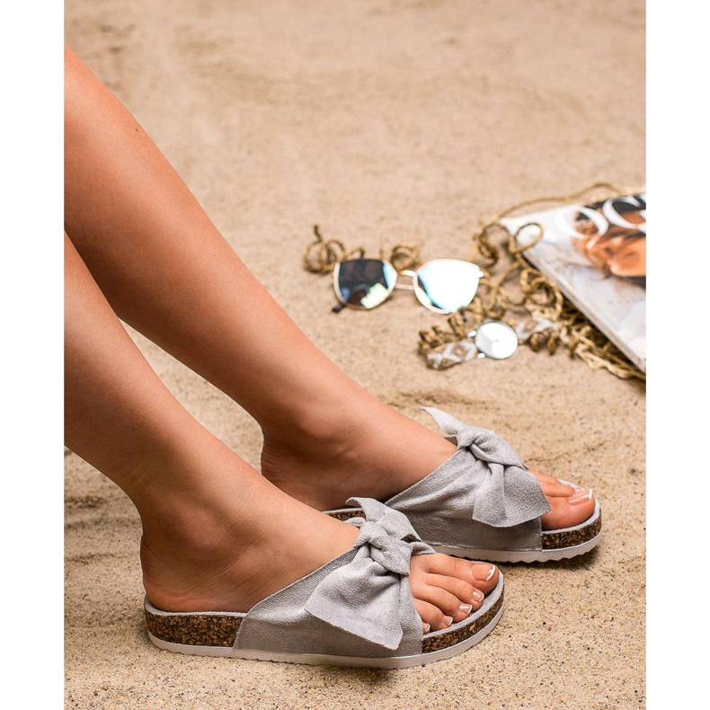 Diamantique Papuče s mašnom siva 2