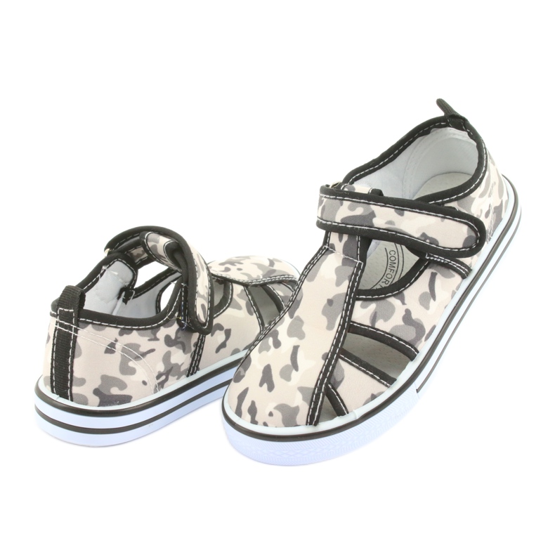 Dječje cipele American Club s kožnim uloškom na čičak bijela smeđa crno siva 4