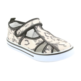 Dječje cipele American Club s kožnim uloškom na čičak bijela smeđa crna siva 1