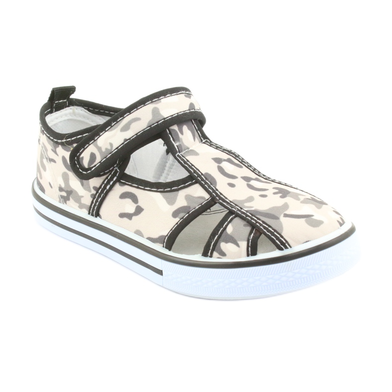 Dječje cipele American Club s kožnim uloškom na čičak bijela smeđa crno siva 1