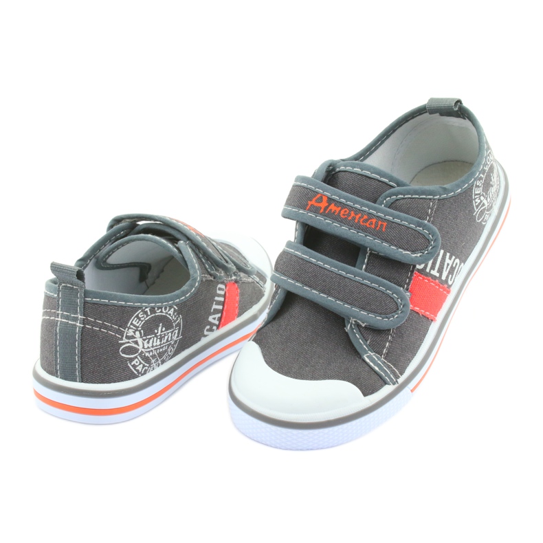 Tenisice s čičkom American Club sive traperice bijela naranča siva 4