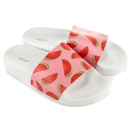 Vices Papuče od lubenice bijela crvena ružičasta 1