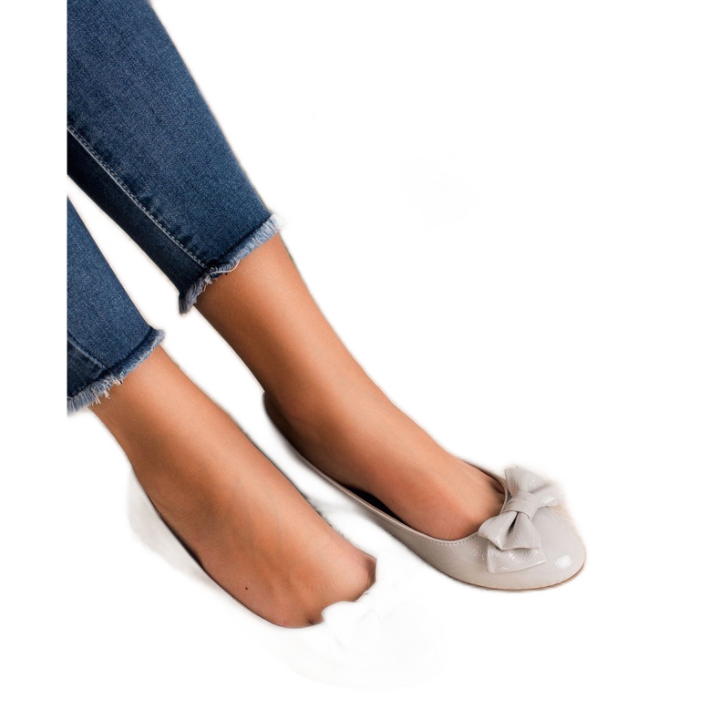 Comer Lakirane balerine s mašnom siva 2