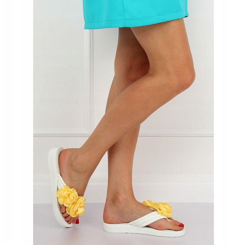 Bijele japanke TS-33 Bijele bijela žuta boja 2