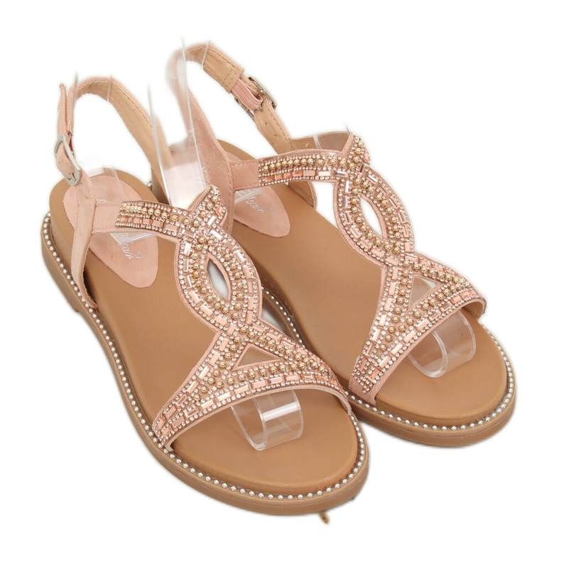 Sandale ukrašene ružičastom ružičastom bojom LC-802 ružičasta 1