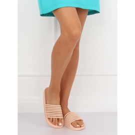 Ružičaste papuče G301 s perlicama ružičasta 2