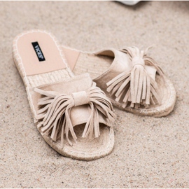 VICES Papuče s resama smeđa 1