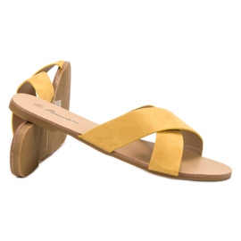 Primavera Udobne ravne papuče žuta boja 2