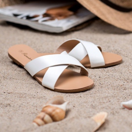 Primavera Udobne ravne papuče bijela 2