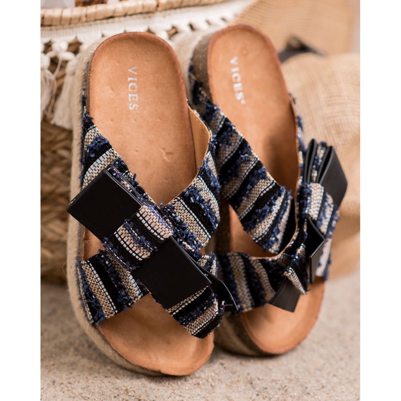 Vices Tekstilne papuče na platformi crno 2