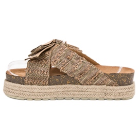 Vices Tekstilne papuče na platformi smeđa 1