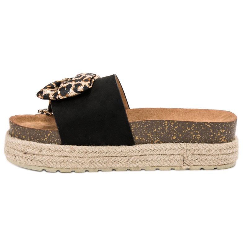 Vices Modne papuče s ispisom životinja crna 1