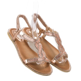 SHELOVET Ukrašene sandale s gumicom ružičasta 2