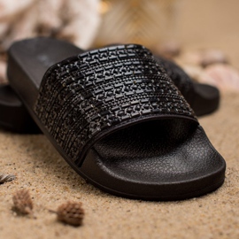 Queen Vivi Papuče s kristalima crno 1