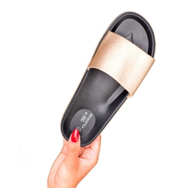 Clowse Zlatne ženske papuče zlatna 2