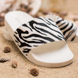 SHELOVET Sportske papuče od antilopa bijela crno 2