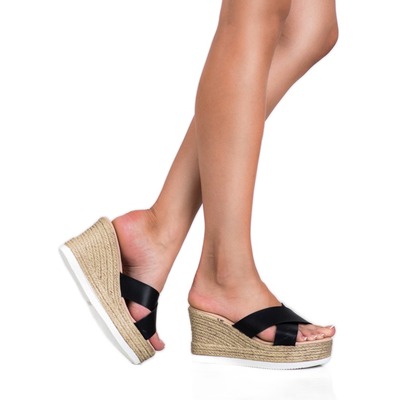 Bello Star Sandale na klin crna 2