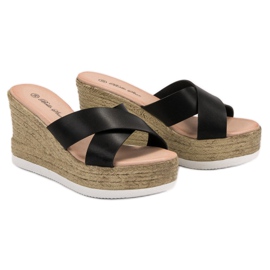 Bello Star Sandale na klin crna 1