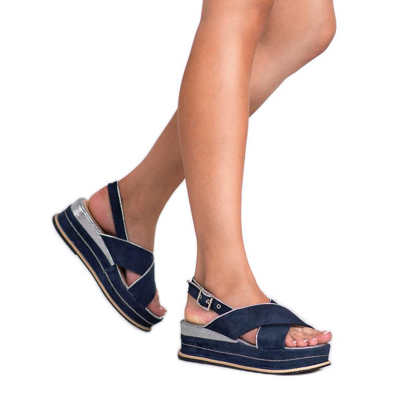 Lily Shoes Sandale na kopčanje plava 1