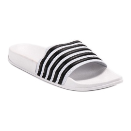 SHELOVET Sportske prugaste papuče bijela 1