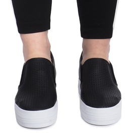 Crne ažurne tenisice na klinu Rockvale crno 1