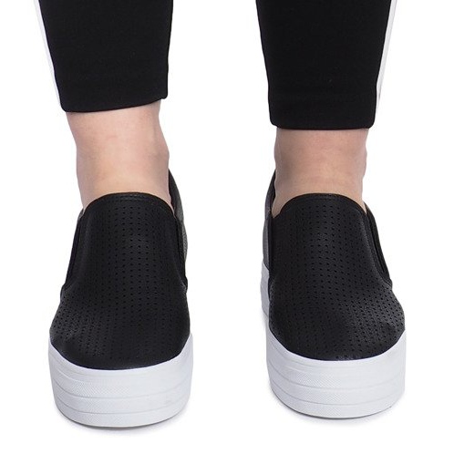 Crne ažurne tenisice na klinu Rockvale crno 1