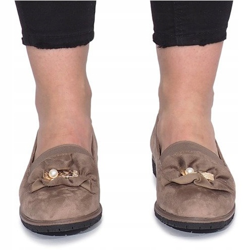 Khaki klizne cipele s mašnom od Pearl Inside višebojan zelena 1