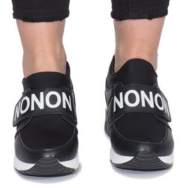 Crne sportske tenisice na klinu Monon crna 1