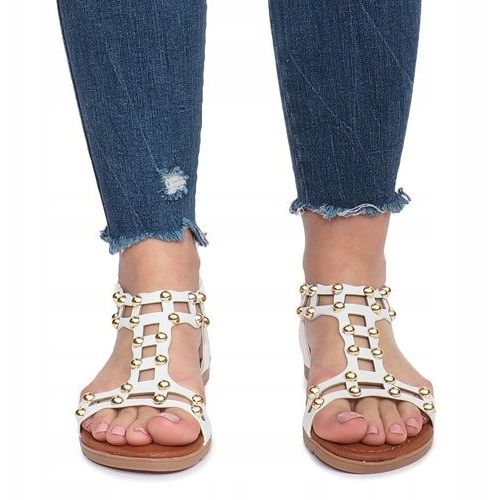 Ljetne bijele ravne sandale bijela 1