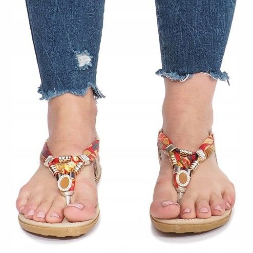 Zlatne ravne sandale s dijamantima Sprat zlatni 1