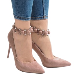 Ružičaste sandale na štiklu LE033P ružičasta 2