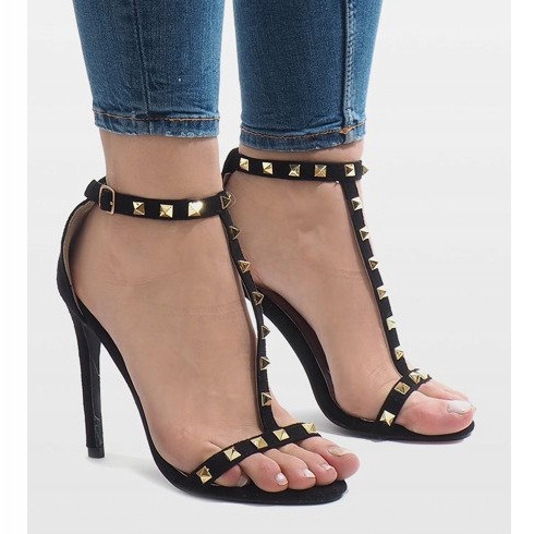 Crne sandale na štiklu FB-31 crna 1